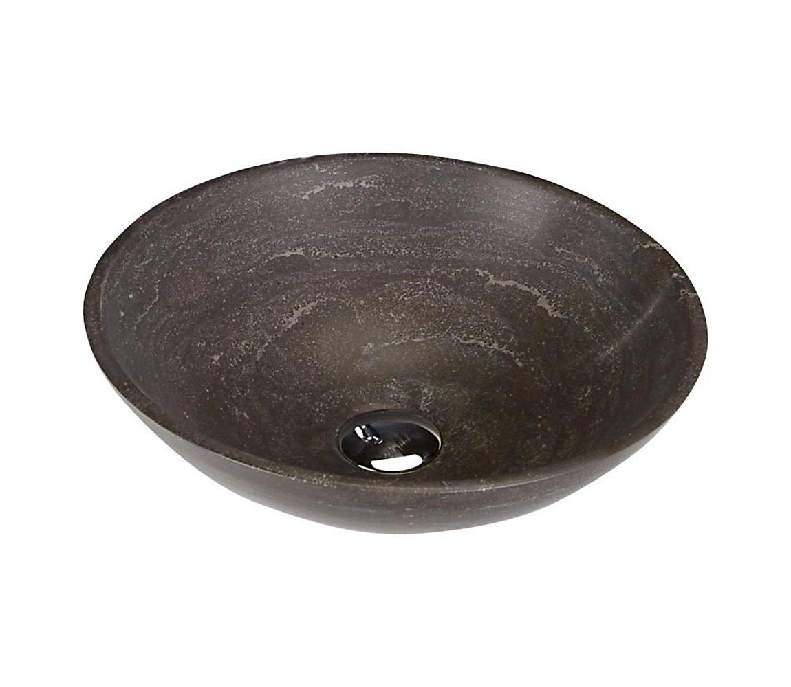 Sapho - Umývadlo na dosku BLOK pr. 40 cm hnedé/kameň 2401-02