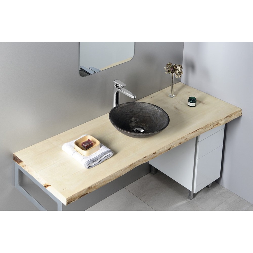 Sapho - Umývadlo na dosku BLOK pr. 40 cm hnedé/kameň