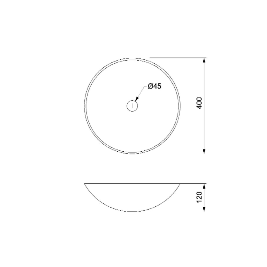 Sapho - Umývadlo na dosku BLOK pr. 40 cm hnedé/kameň