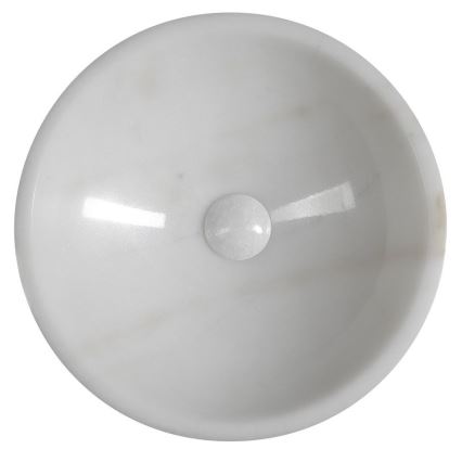 Sapho - Umývadlo na dosku BLOK, priemer 40 cm, mramor/biela