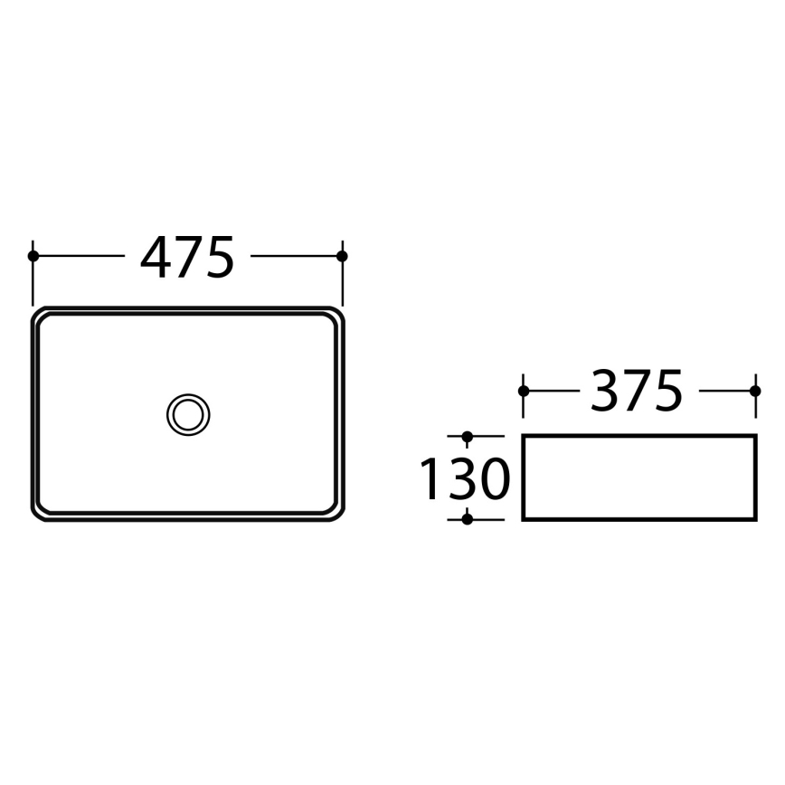 Sapho - Umývadlo na dosku DALMA 47,5x37,5 cm keramika/Carrara