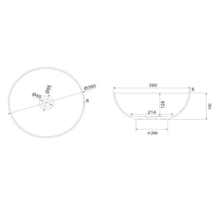 Sapho - Umývadlo na dosku FORMIGO pr. 39 cm betón/matná sivá
