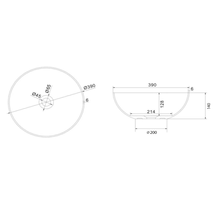 Sapho - Umývadlo na dosku FORMIGO priemer 39 cm betón/zelená