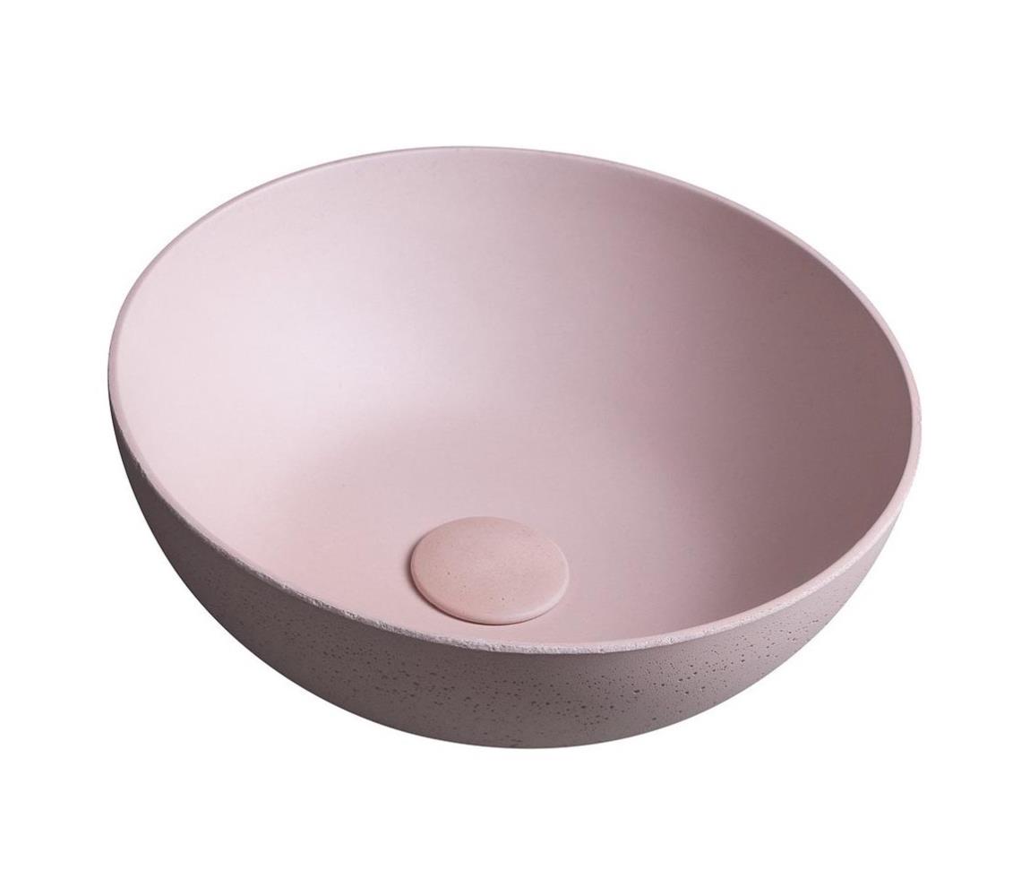 Sapho - Umývadlo na dosku FORMIGO Ø 39 cm betón/ružová FG321