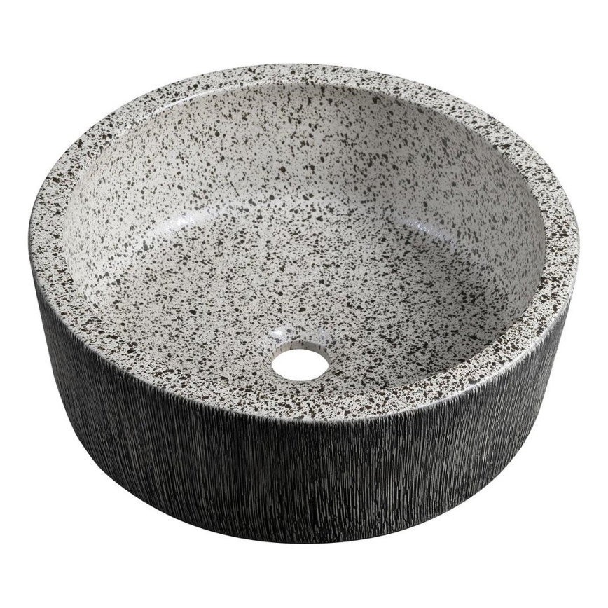 Sapho - Umývadlo na dosku PRIORI pr. 41 cm biela/šedá