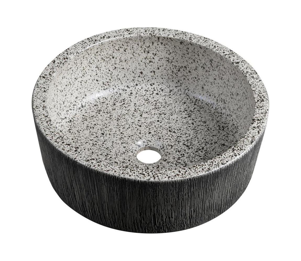 Sapho - Umývadlo na dosku PRIORI pr. 41 cm biela/šedá PI035