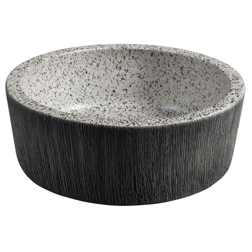 Sapho - Umývadlo na dosku PRIORI pr. 41 cm biela/šedá