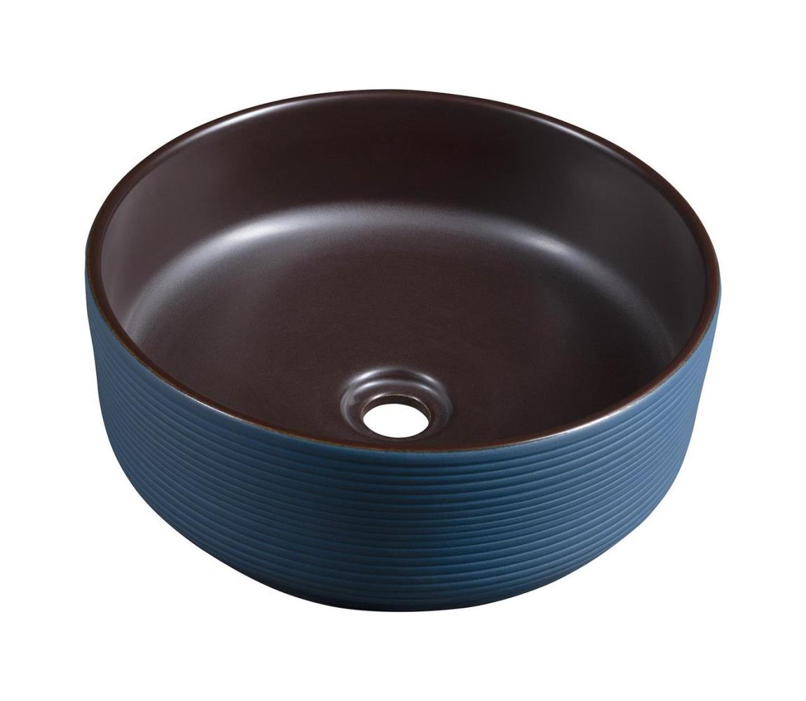 Sapho - Umývadlo na dosku PRIORI, priemer 41 cm, hnedé/modré PI033