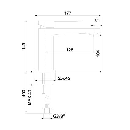 Sapho - Umývadlová batéria LATUS 14 cm matná čierna