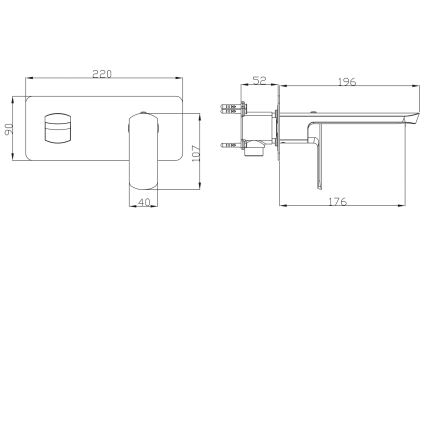 Sapho - Umývadlová batéria pre podomietkovú inštaláciu MIXONA 9x19,6 cm, lesklý chróm