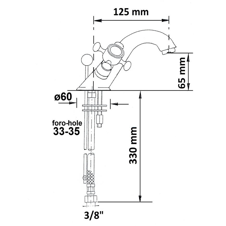 Sapho - Umývadlová batéria s výpustou ANTEA zlatá