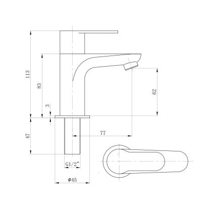Sapho - Umývadlová batéria SMALL 11,3 cm lesklý chróm
