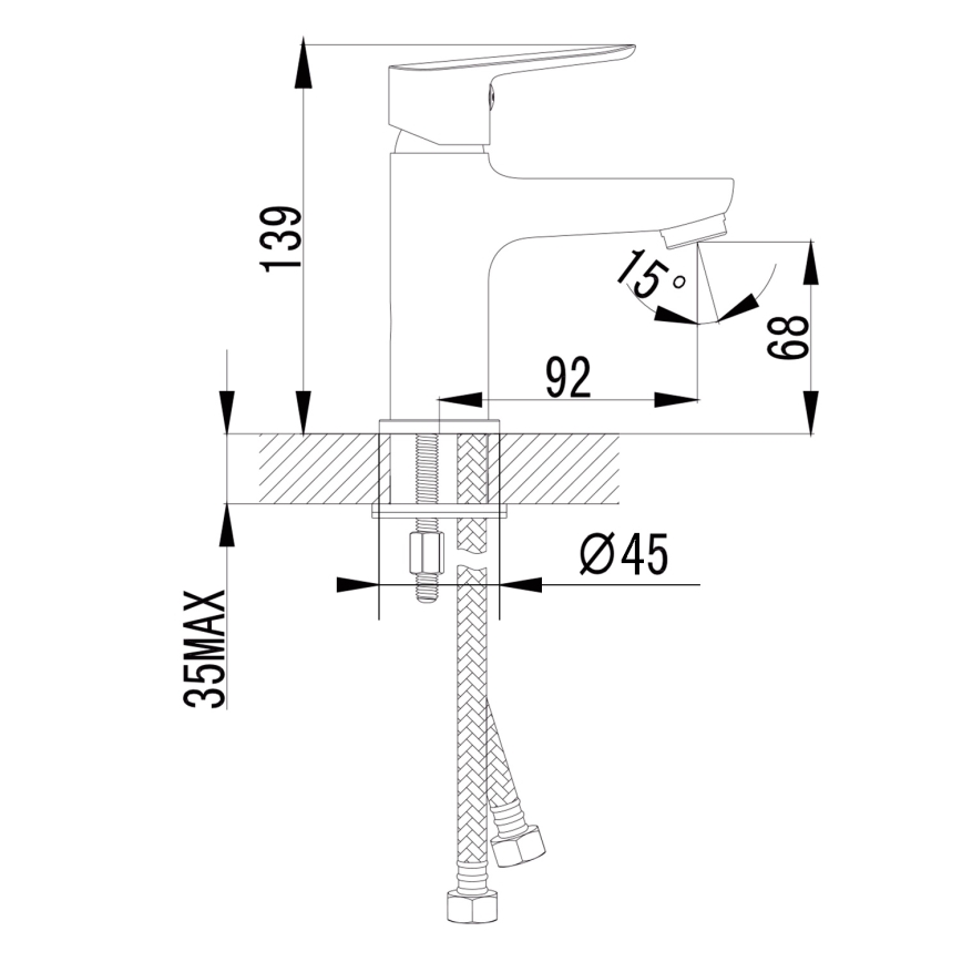 Sapho - Umývadlová batéria SMALL 13,9 cm lesklý chróm