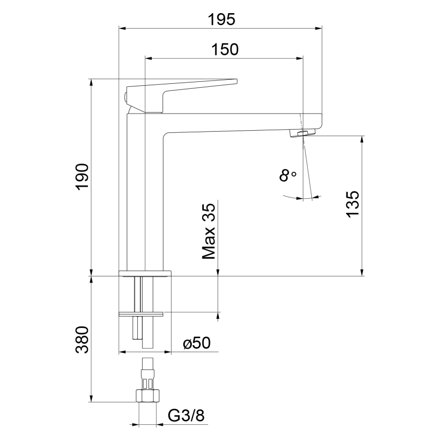 Sapho - Umývadlová batéria TURSI 19 cm lesklý chróm