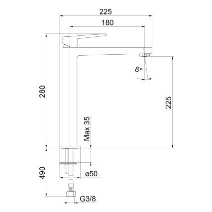 Sapho - Umývadlová batéria TURSI 28 cm lesklý chróm