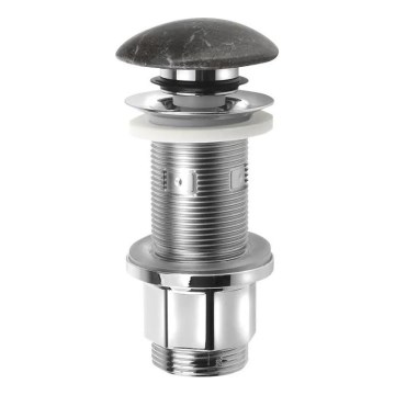 Sapho - Umývadlová výpusť Click-Clack BLOK, priemer 6,7 cm, kameň/čierna