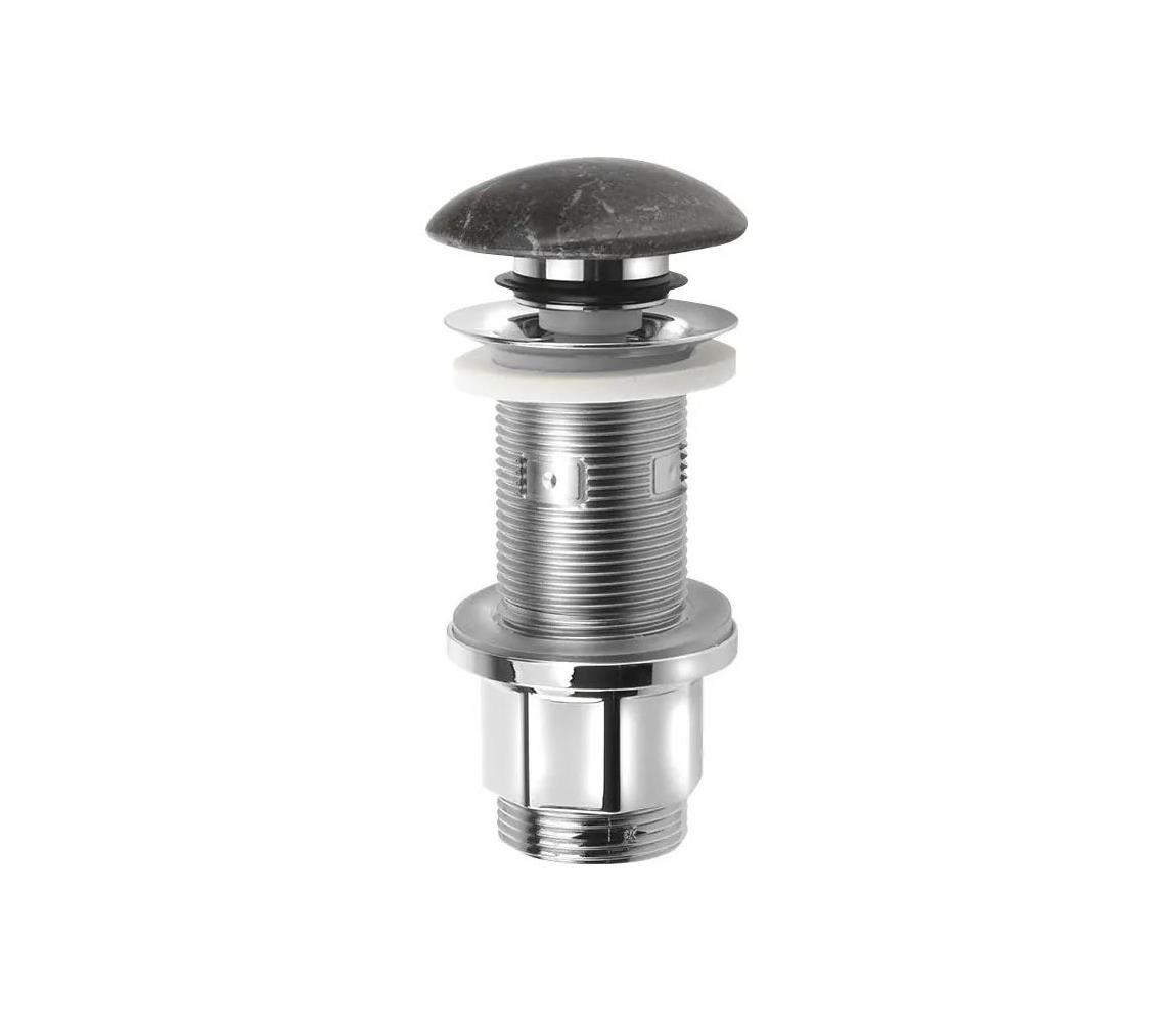 Sapho - Umývadlová výpusť Click-Clack BLOK, priemer 6,7 cm, kameň/čierna 2401-911