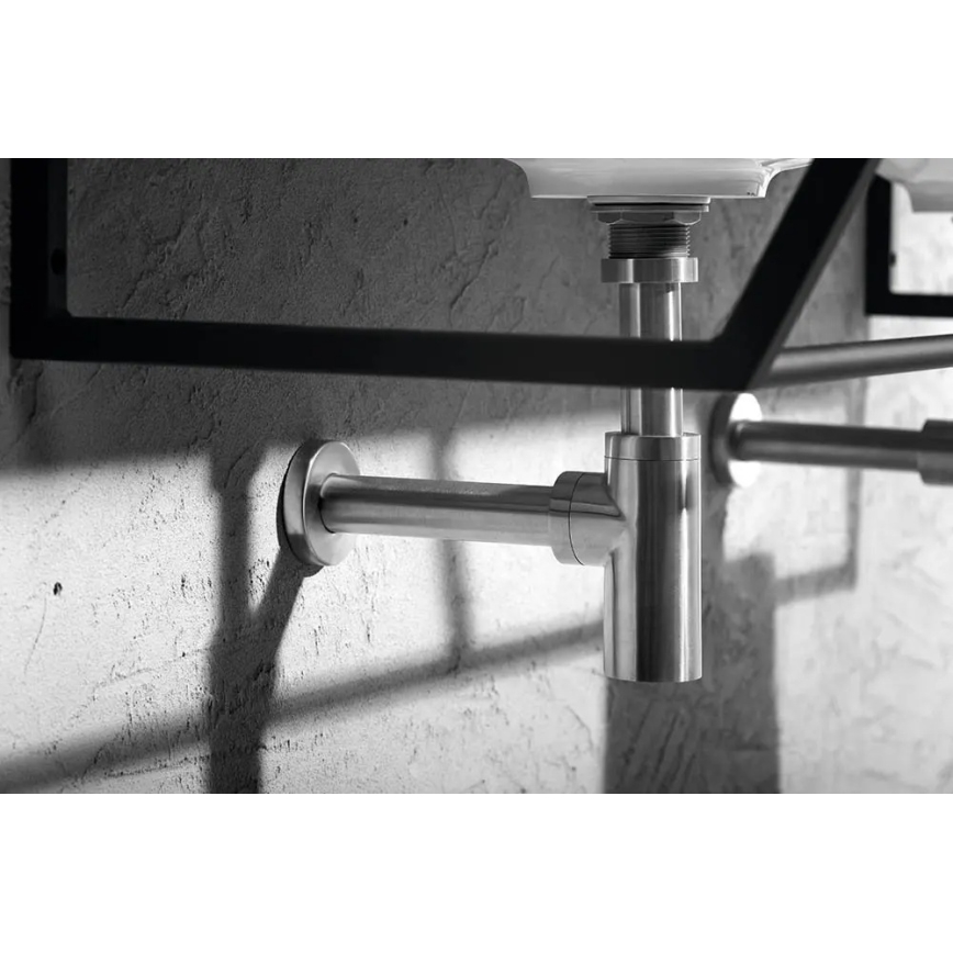 Sapho - Umývadlový sifón MINIMAL matný nerez