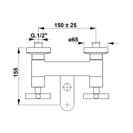 Sapho - Vaňová batéria AXIA lesklý chróm