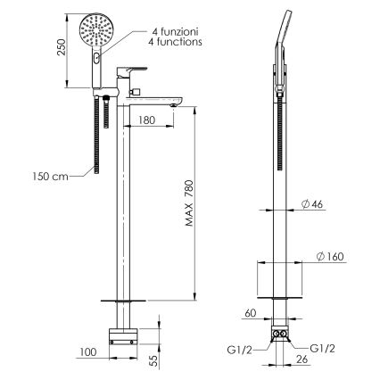 Sapho - Vaňová súprava s batériou PAX matná čierna