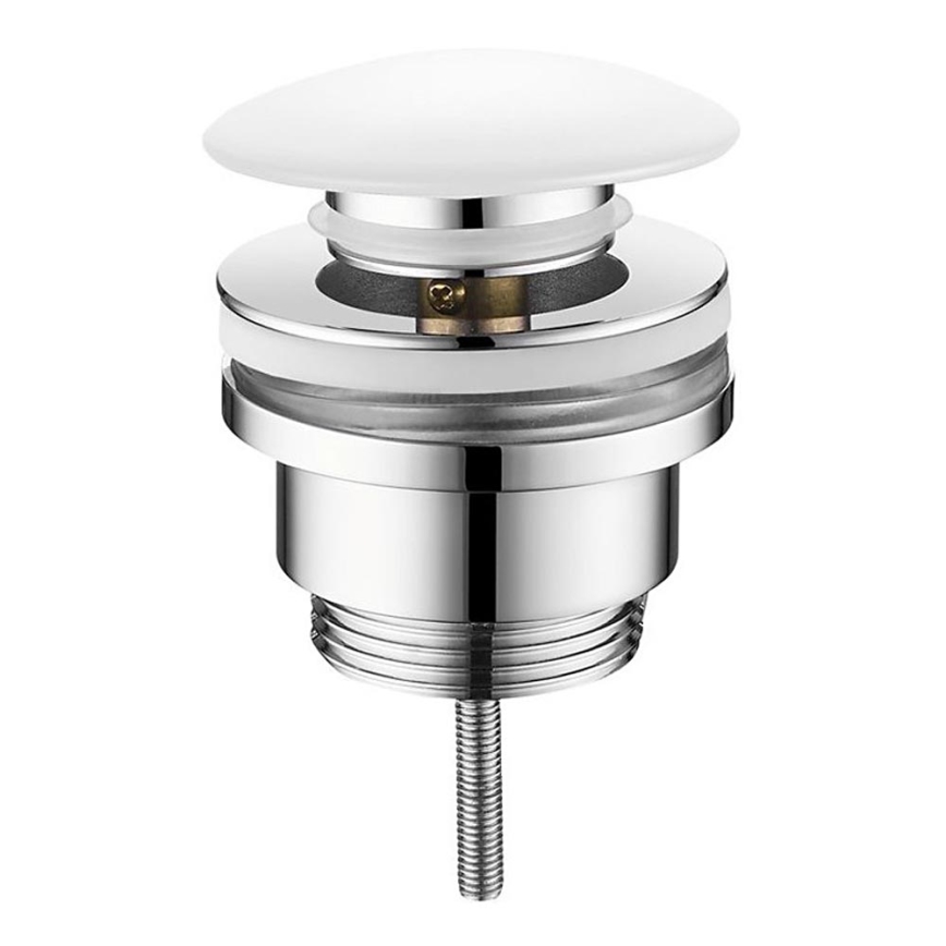 Sapho - Výpusť do umývadla Click-Clack, priemer 6,4 cm, keramika/lesklý chróm