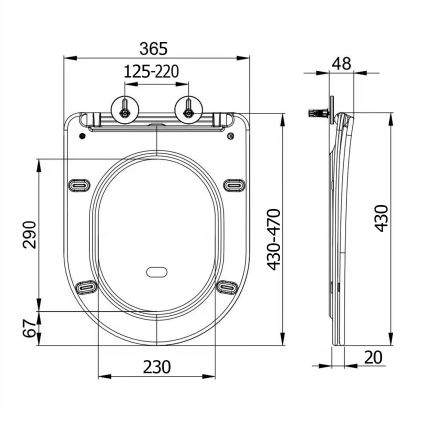 Sapho - WC sedátko PACO SoftClose, čierne