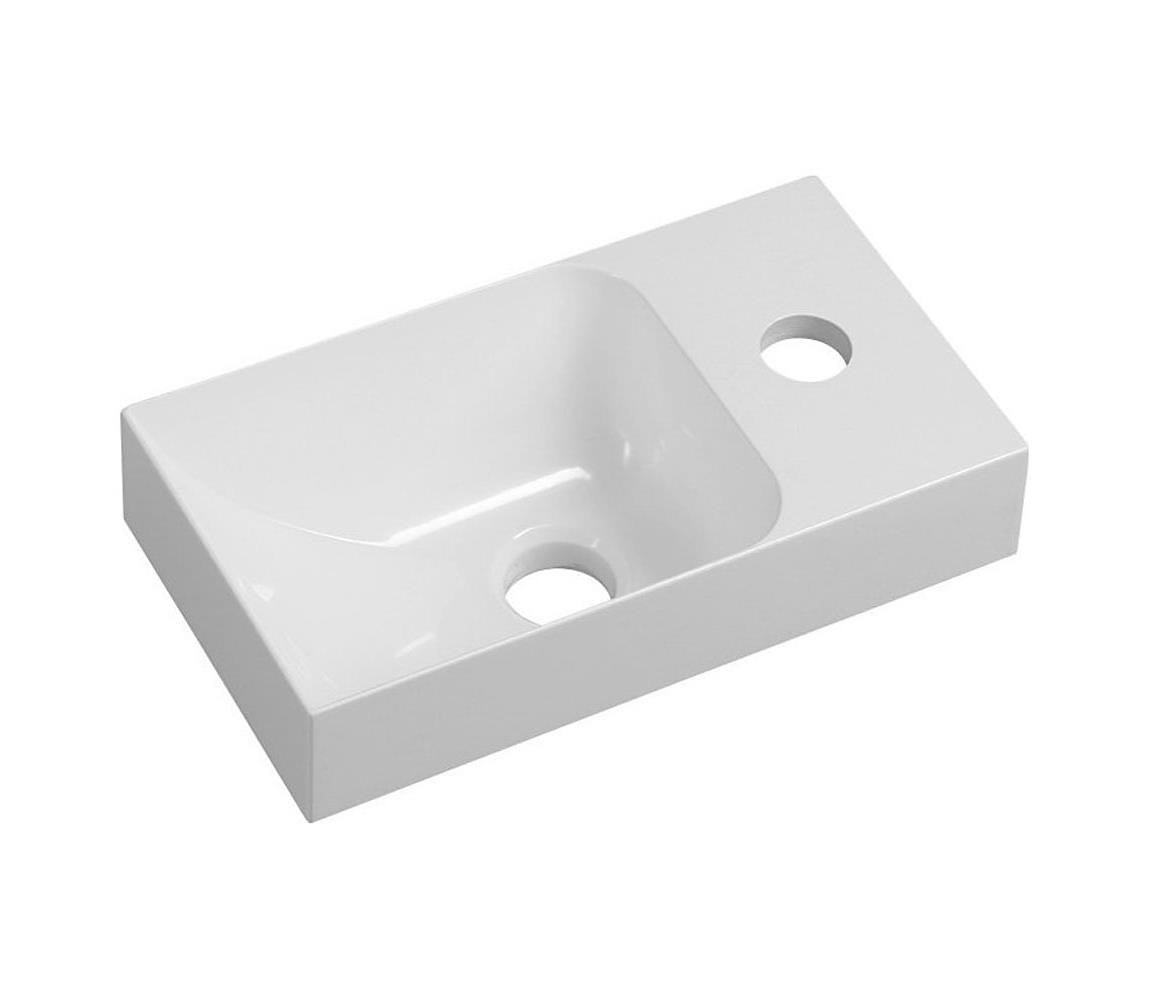 Sapho - Závesné umývadlo PICCOLINO 30x17 cm pravé/liaty mramor/biela PK305