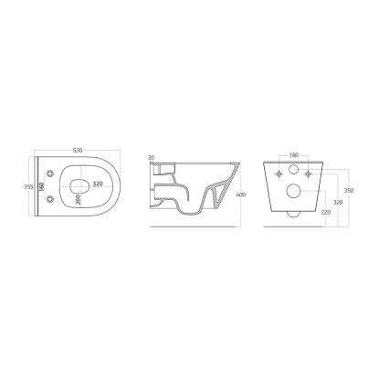 Sapho - Závesné WC s bidetovou sprchou AVVA CLEANWASH keramika/biela