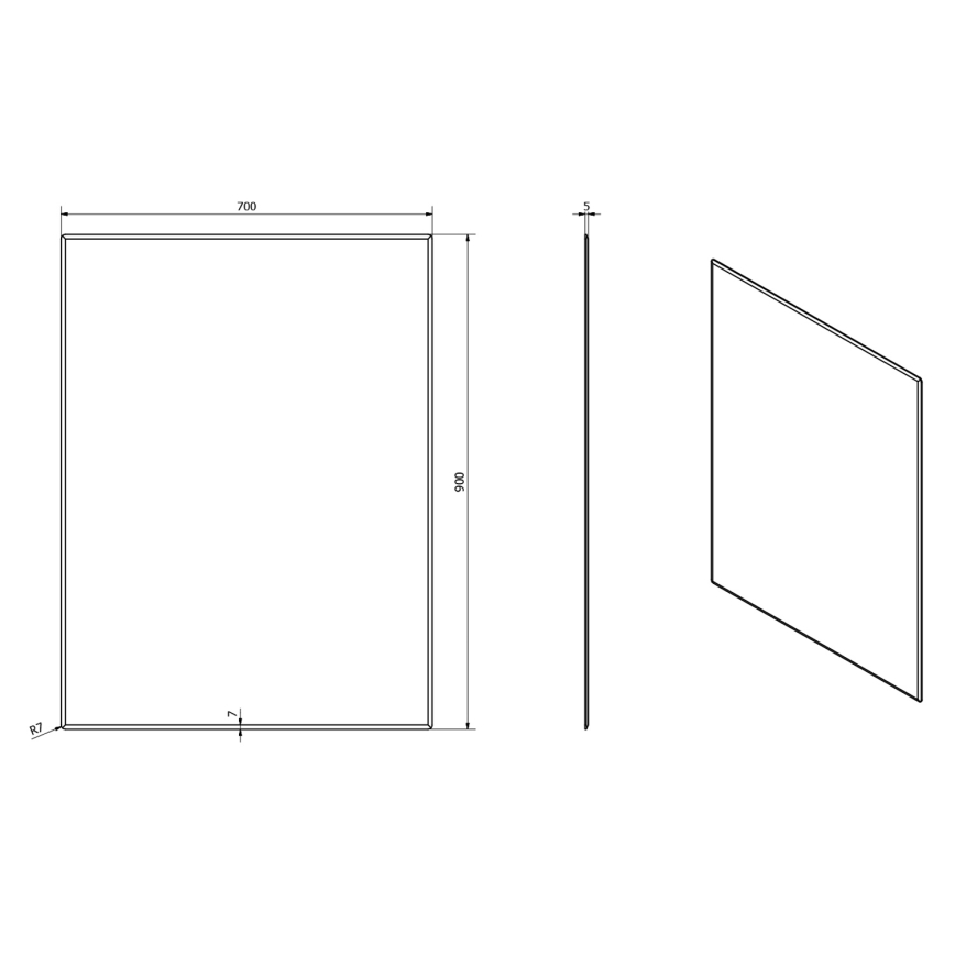Sapho - Zrkadlo ACCORD 70x90 cm