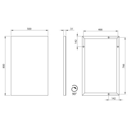 Sapho - Zrkadlo AROWANA 50x80 cm lesklý chróm