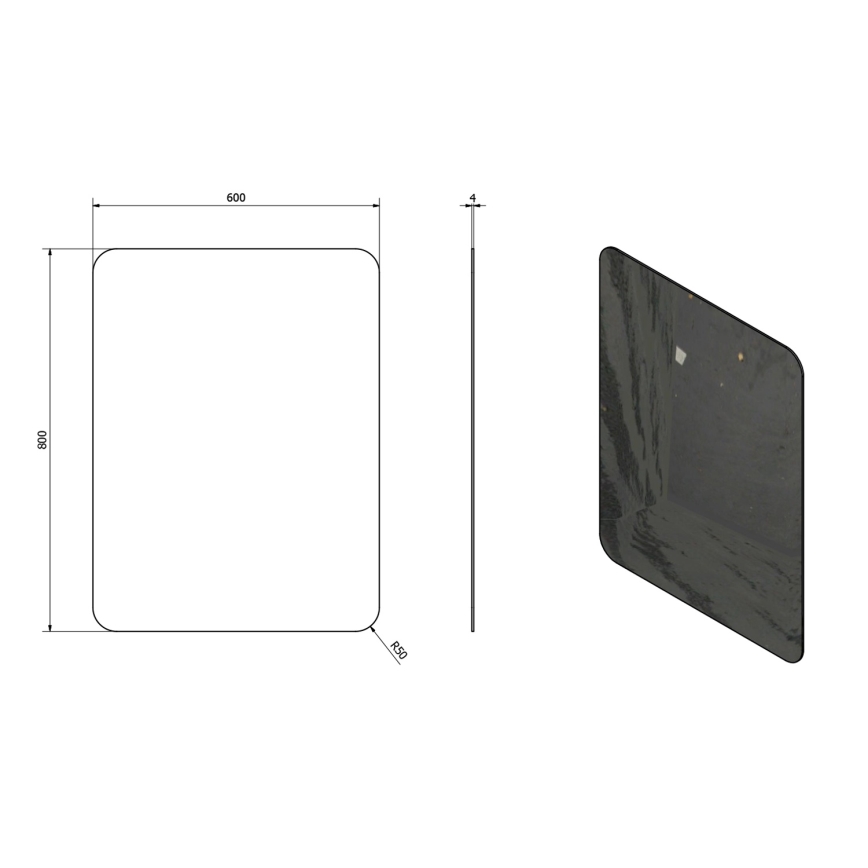 Sapho - Zrkadlo ISHAPE 60x80 cm