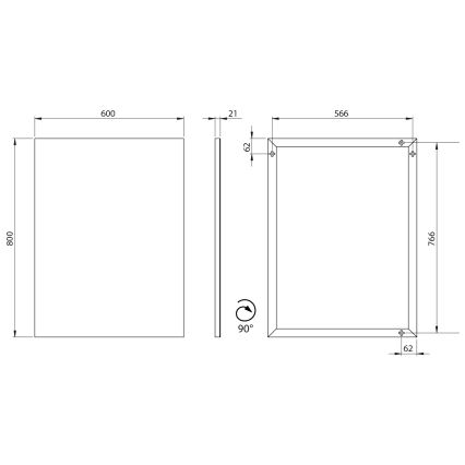 Sapho - Zrkadlo v ráme AROWANA 60x80 cm matná čierna