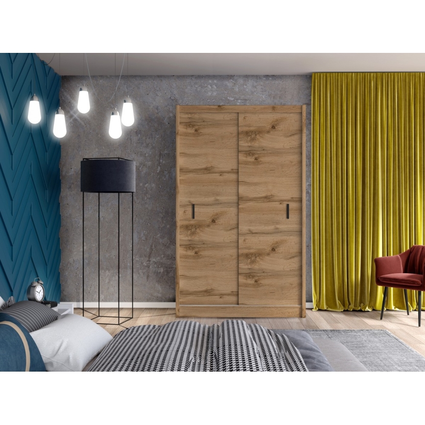 Šatní skriňa s posuvnými dverami SAPHIRA 150x215 cm dub wotan