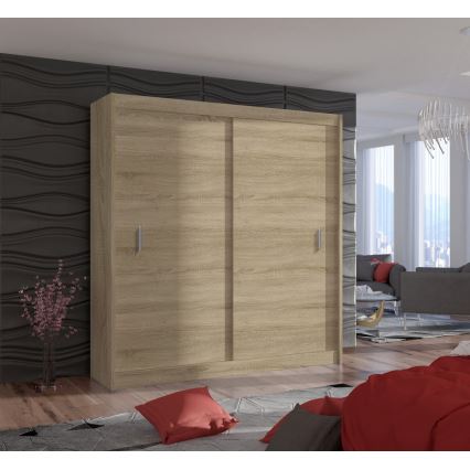 Šatní skriňa s posuvnými dverami SAPHIRA 203x215 cm dub sonoma