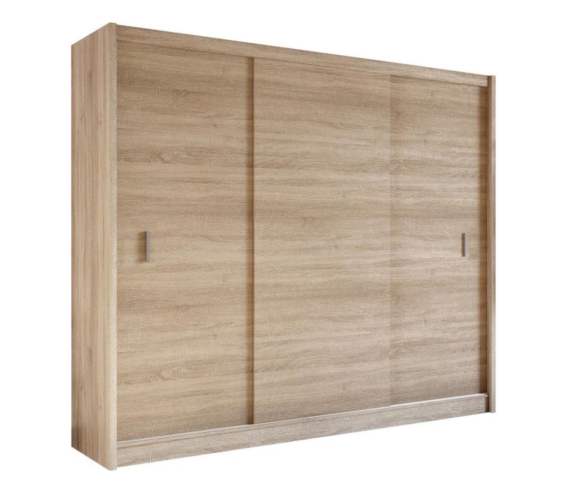 Šatní skriňa SAPHIRA 250x215 cm s posuvnými dverami, dub sonoma MULTI 250 sonoma