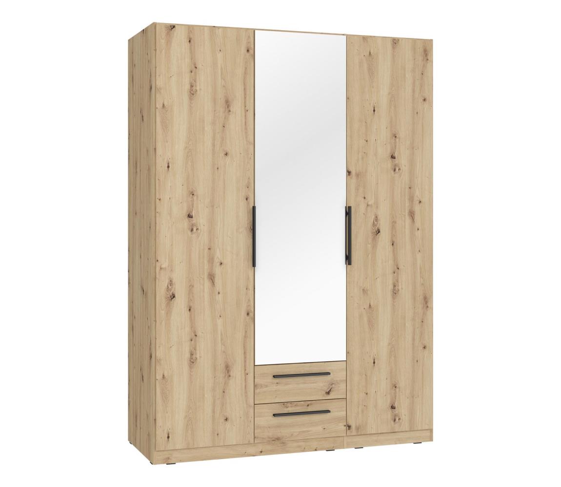 Šatní skriňa so zrkadlom MARO 150 × 213 cm dub Artisan CDXS83S-D78
