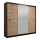 Šatní skriňa so zrkadlom MIRO 203x215 cm dub craft/čierna