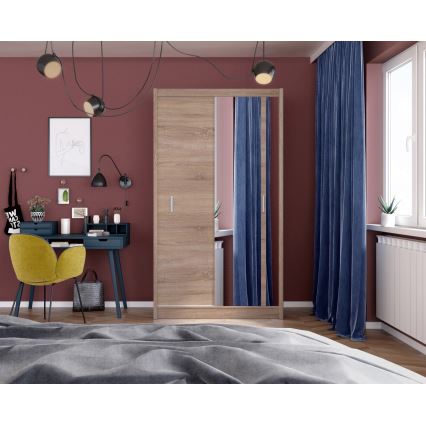 Šatní skriňa so zrkadlom SABRINA 120x215 cm dub sonoma