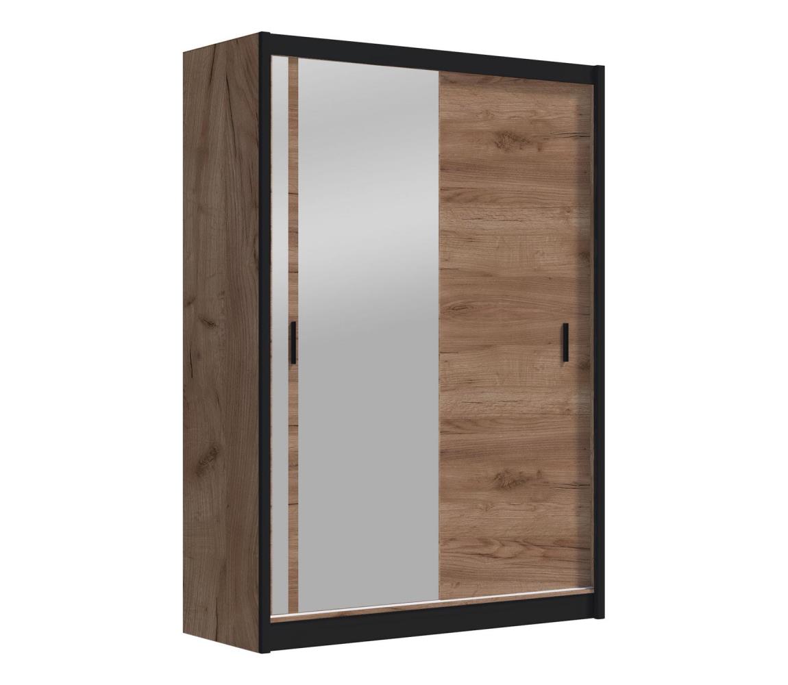 Šatní skriňa so zrkadlom SABRINA 150x215 cm dub craft OSLO 150 Craft