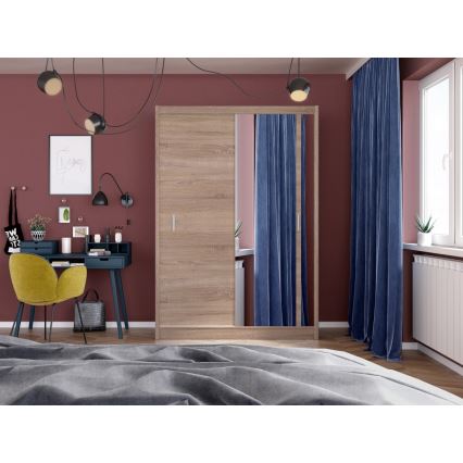 Šatní skriňa so zrkadlom SABRINA 150x215 cm dub sonoma