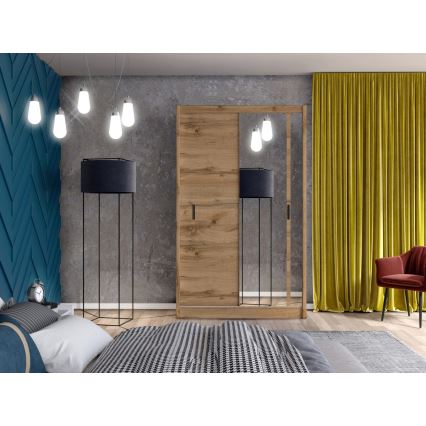 Šatní skriňa so zrkadlom SABRINA 150x215 cm dub woltan