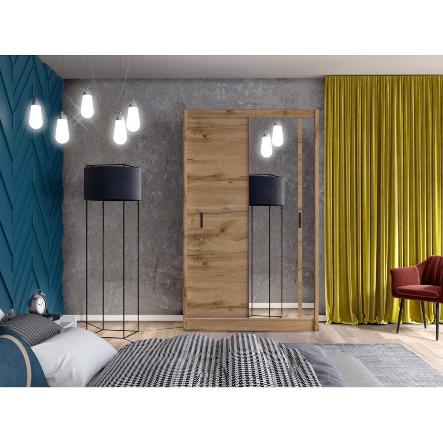Šatní skriňa so zrkadlom SABRINA 150x215 cm dub woltan