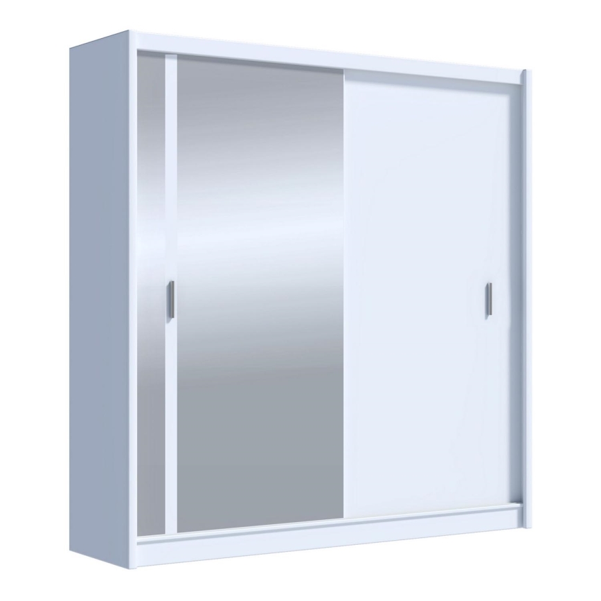 Šatní skriňa so zrkadlom SABRINA 203x215 cm biela