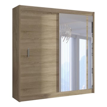 Šatní skriňa so zrkadlom SABRINA 203x215 cm dub sonoma