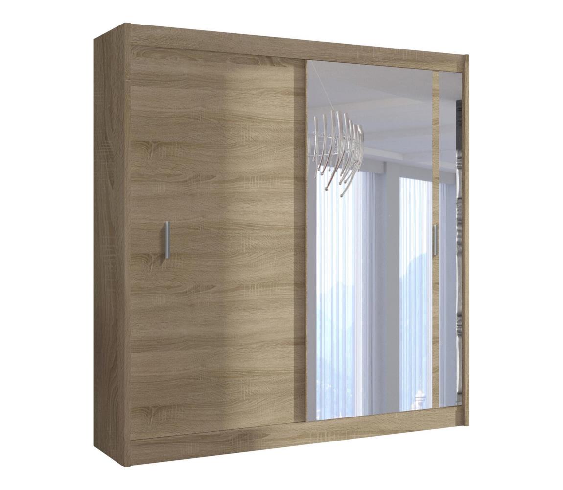 Šatní skriňa so zrkadlom SABRINA 203x215 cm dub sonoma OSLO 203 Sonoma