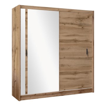 Šatní skriňa so zrkadlom SABRINA 203x215 cm dub woltan
