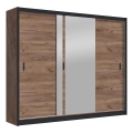 Šatní skriňa so zrkadlom SABRINA 250x215 cm dub craft