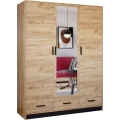 Šatní skriňa so zrkadlom SANNA 150x215 cm dub craft