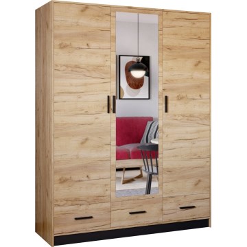 Šatní skriňa so zrkadlom SANNA 150x215 cm dub craft