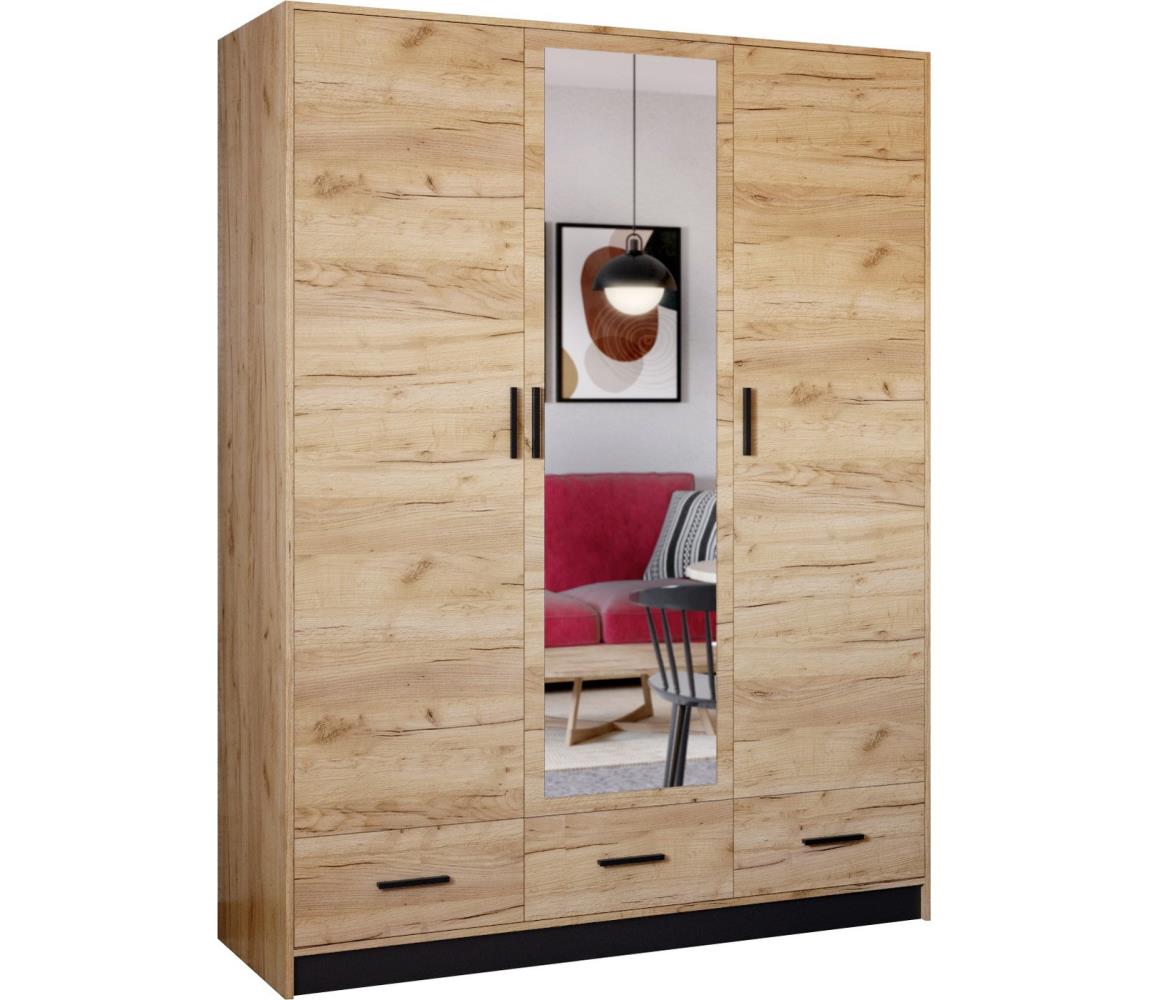Šatní skriňa so zrkadlom SANNA 150x215 cm dub craft SOFIA 150 Craft